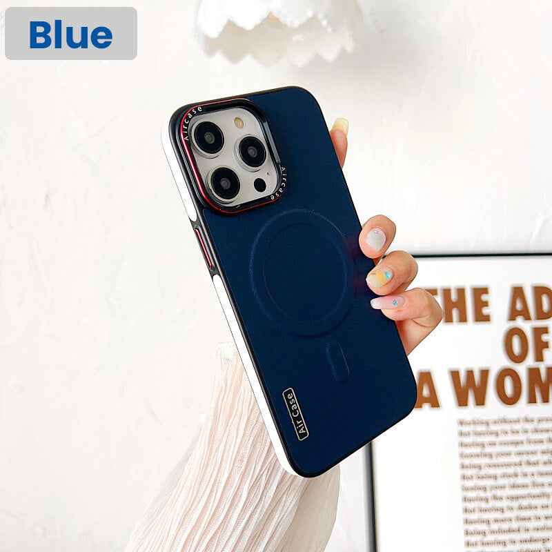 Étui magnétique en cuir pour iPhone