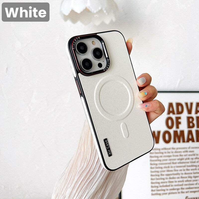 Étui magnétique en cuir pour iPhone
