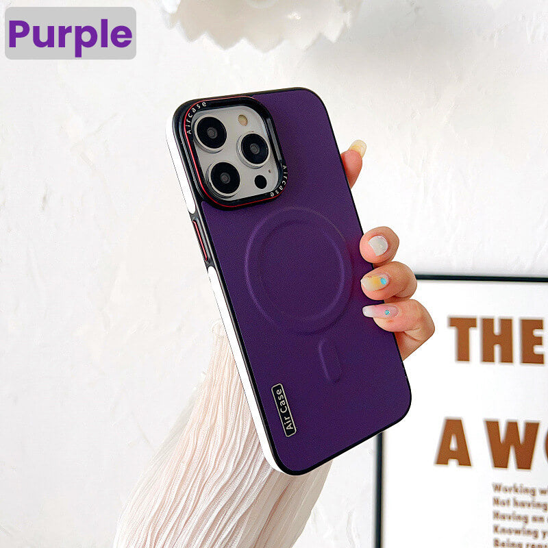 Étui magnétique en cuir pour iPhone