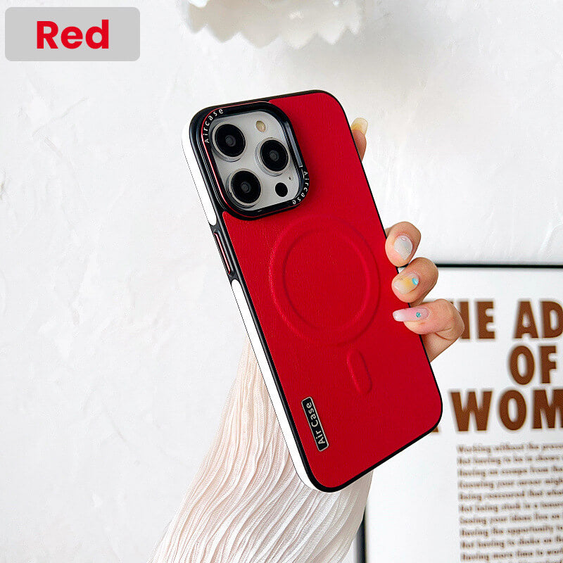 Étui magnétique en cuir pour iPhone