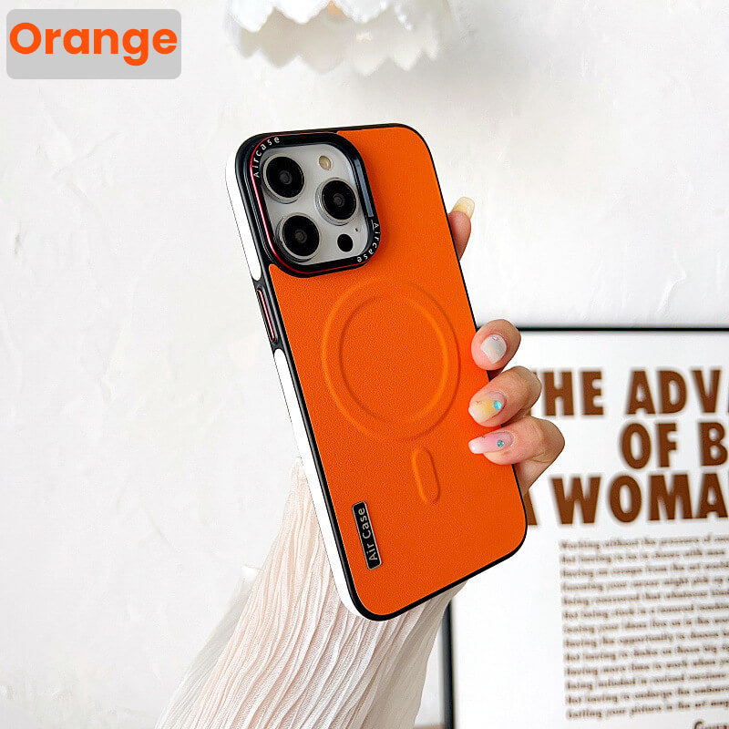 Étui magnétique en cuir pour iPhone