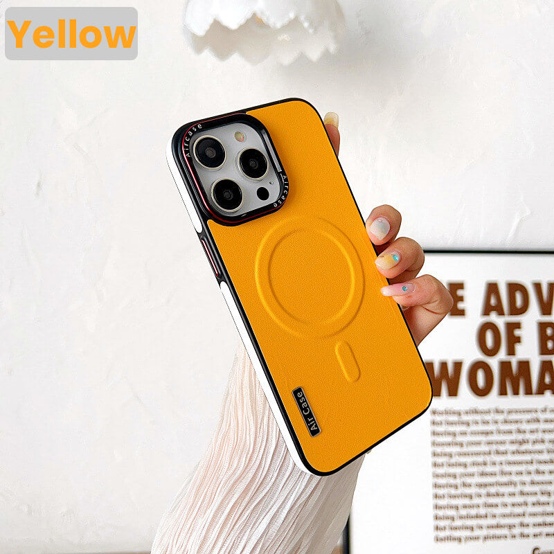 Étui magnétique en cuir pour iPhone