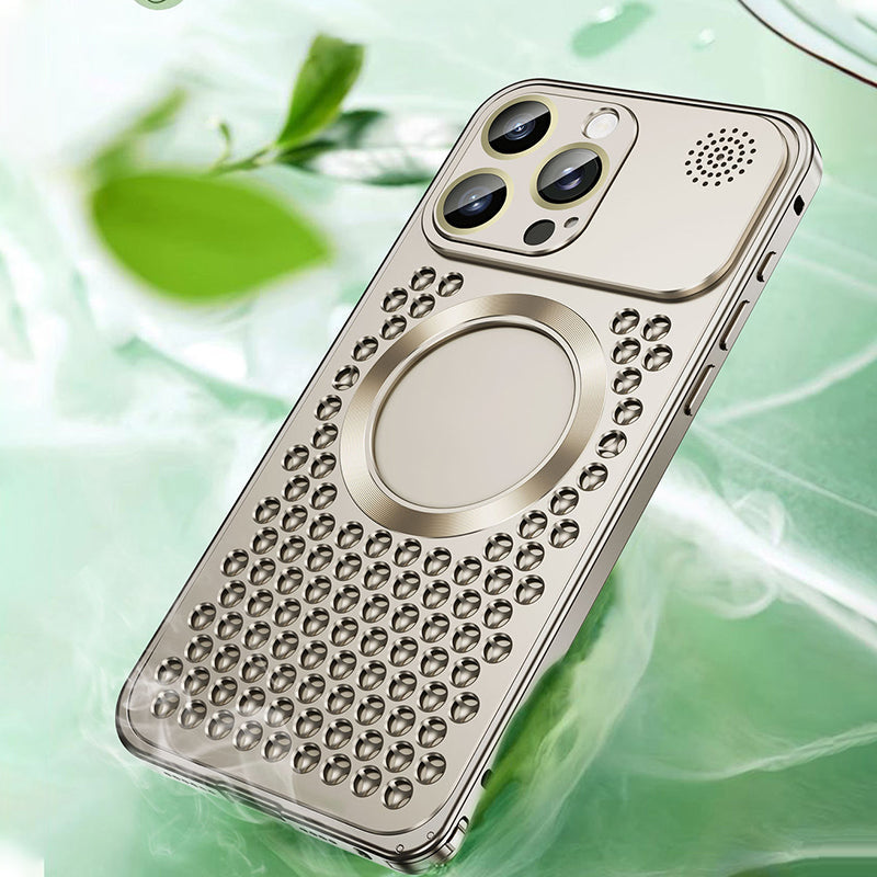 Étui de téléphone en métal avec dissipation de la chaleur, aromathérapie et résistance aux chutes