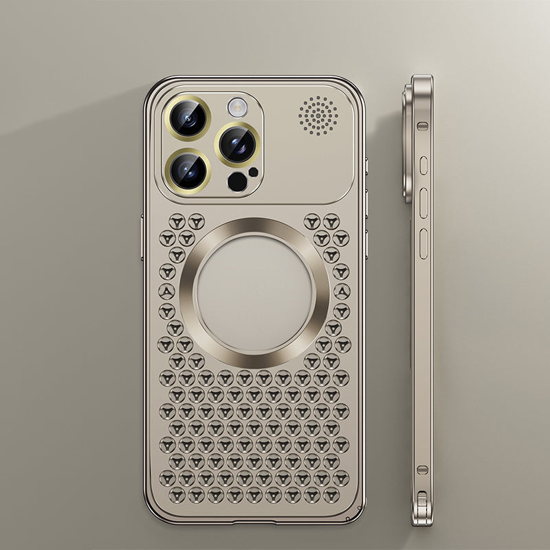 Étui de téléphone en métal avec dissipation de la chaleur, aromathérapie et résistance aux chutes