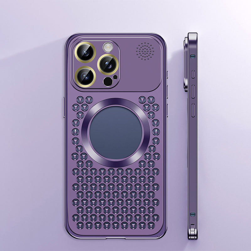 Étui de téléphone en métal avec dissipation de la chaleur, aromathérapie et résistance aux chutes