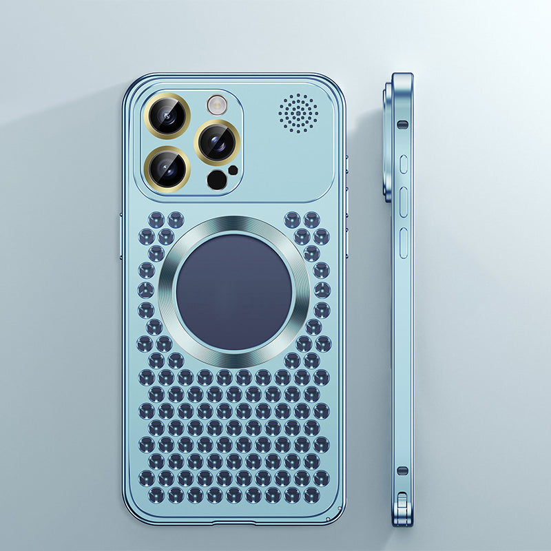 Étui de téléphone en métal avec dissipation de la chaleur, aromathérapie et résistance aux chutes