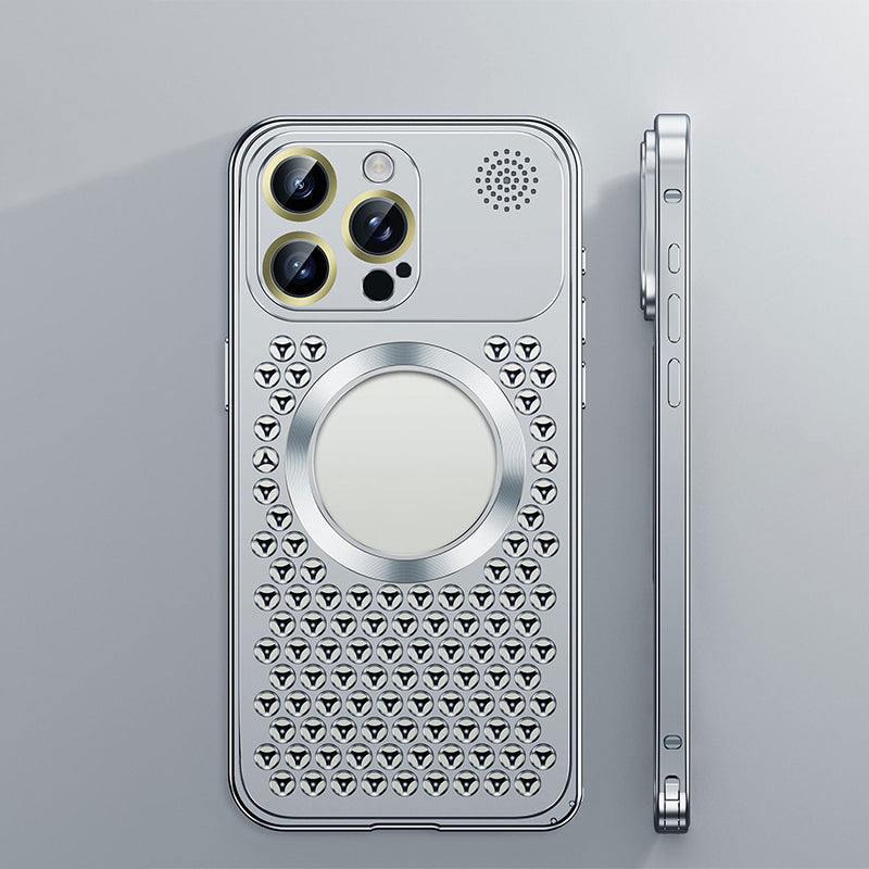 Étui de téléphone en métal avec dissipation de la chaleur, aromathérapie et résistance aux chutes