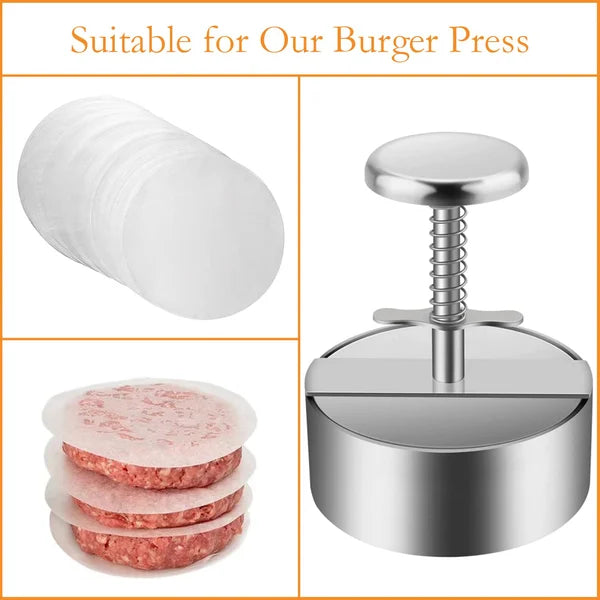 🍔 Presse à Hamburger en Acier Inoxydable 304 – Antiadhésive | Bords Finis | Lavable au Lave-Vaisselle | Diamètres 80-140 mm | Pour Hamburgers Faits Maison & Fêtes 🛡️🔥