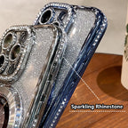 Coque de téléphone magnétique à strass pour iPhone avec support invisible (56 % de réduction)