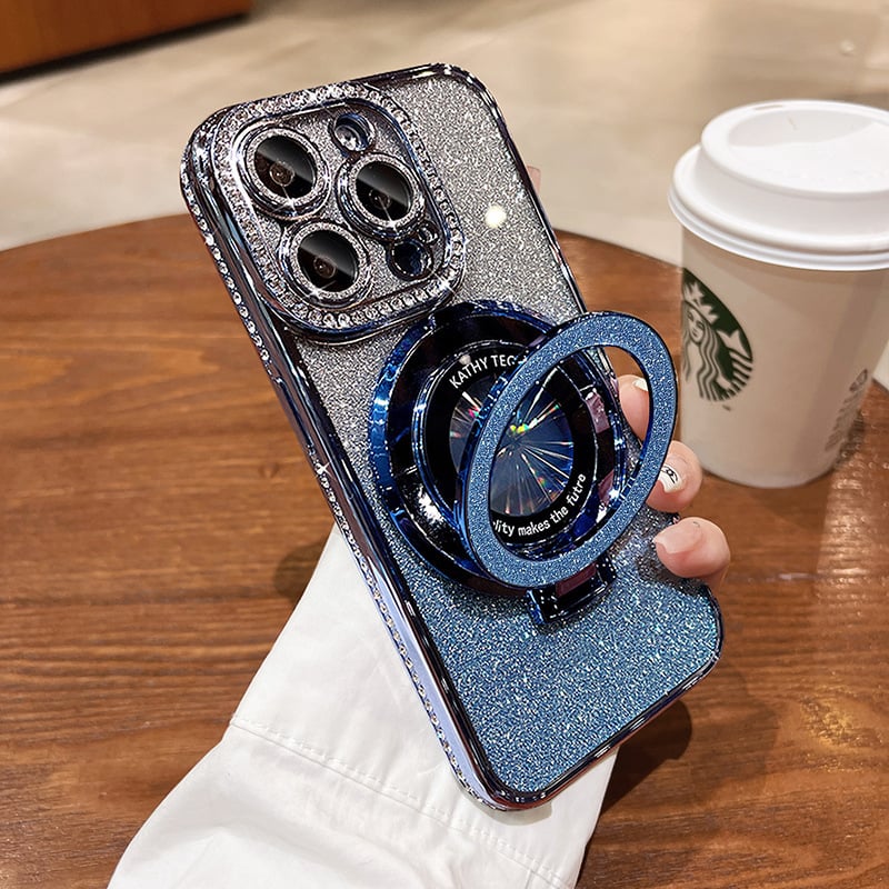 Coque de téléphone magnétique à strass pour iPhone avec support invisible (56 % de réduction)