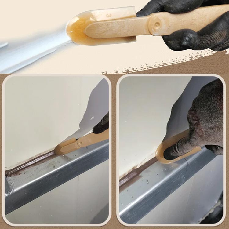 Outil de calfatage avec spatule en caoutchouc à longueur étendue