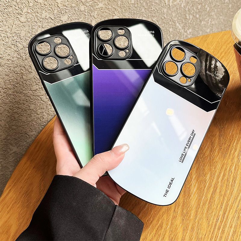 Coque de téléphone en verre dégradé pour iPhone