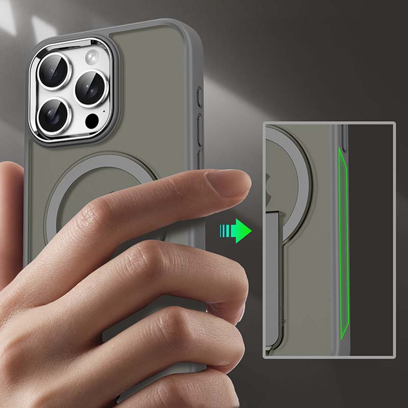 Coque Magnétique Antichoc avec Support pour iPhone Séries 15-11