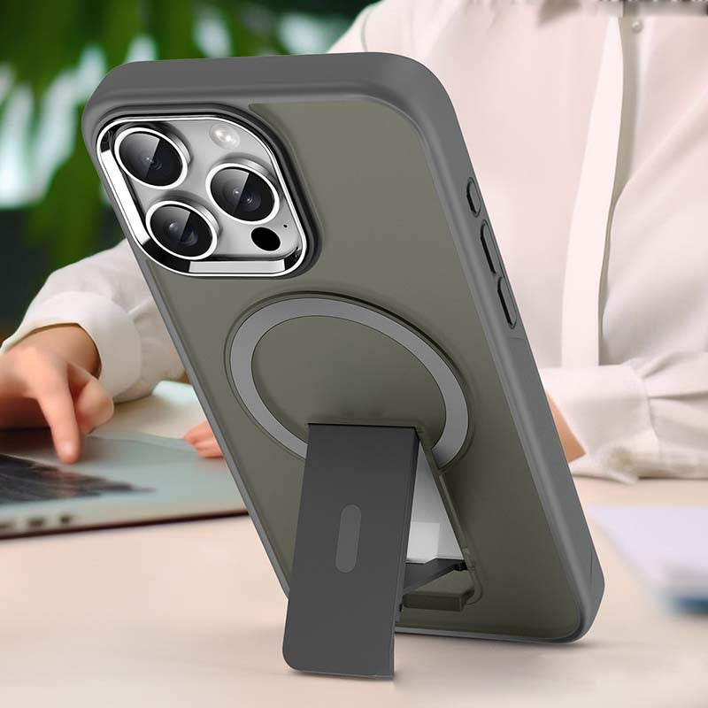Coque Magnétique Antichoc avec Support pour iPhone Séries 15-11