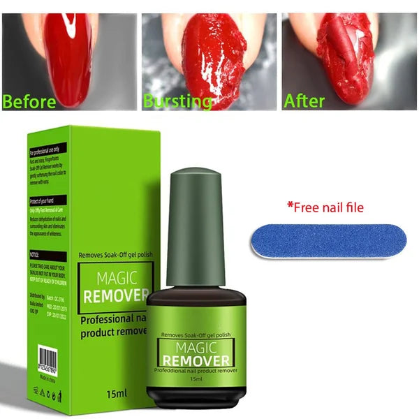 💅 Magic Gel Polish Remover 15ml | Softens and Lifts Gel Polish in Around 3 Minutes ⏱️ | Water-Based Formula, Targeted Application 💧 | Pocket Size for Home and Travel 🧳 | For Nail Use Only