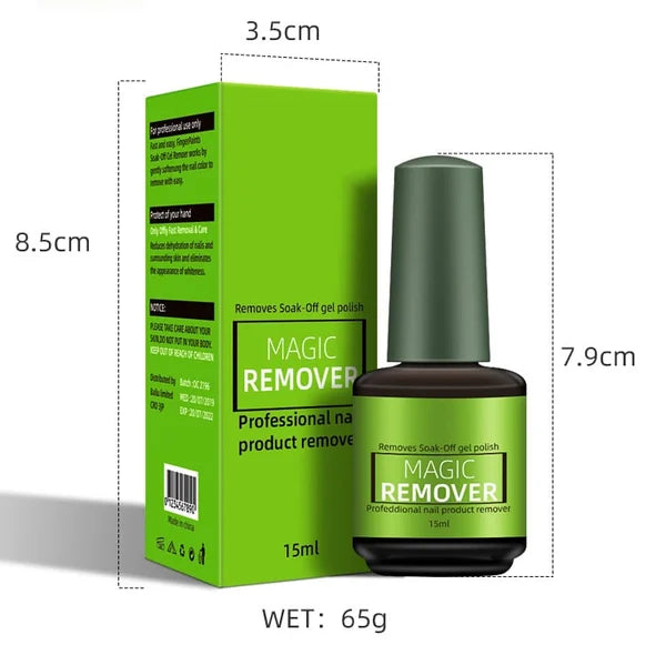 💅 Magic Gel Polish Remover 15ml | Softens and Lifts Gel Polish in Around 3 Minutes ⏱️ | Water-Based Formula, Targeted Application 💧 | Pocket Size for Home and Travel 🧳 | For Nail Use Only