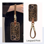 Housse de téléphone léopard avec lanière