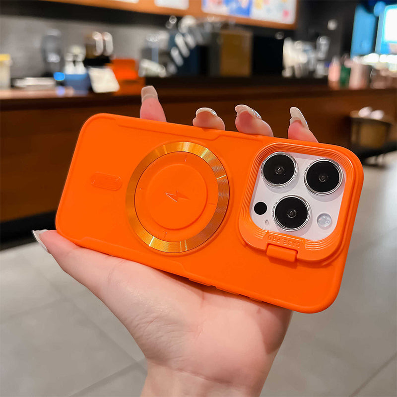 Étui magnétique en silicone avec support d'objectif invisible