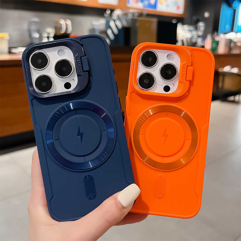 Étui magnétique en silicone avec support d'objectif invisible