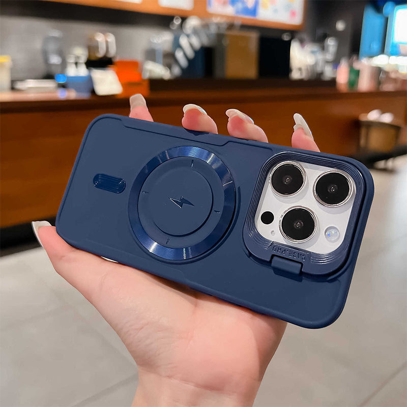 Étui magnétique en silicone avec support d'objectif invisible