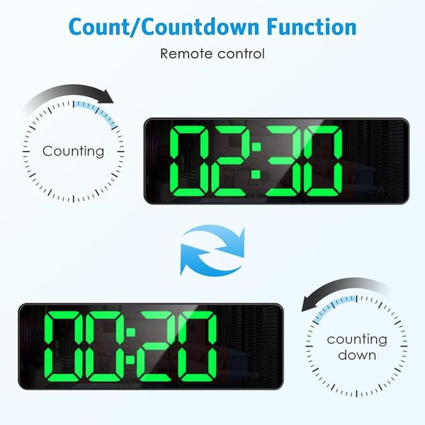 🕔🌡️ Horloge Murale Numérique 13”/16” – Affichage Température, Date, Jour, Luminosité Automatique 10 Niveaux, Télécommande, Câble 3,5m – 11 Variantes 🏠✨