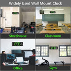 🕔🌡️ Horloge Murale Numérique 13”/16” – Affichage Température, Date, Jour, Luminosité Automatique 10 Niveaux, Télécommande, Câble 3,5m – 11 Variantes 🏠✨