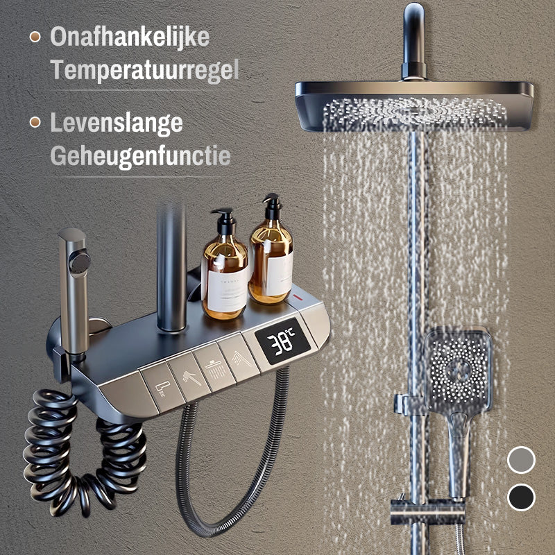 🛀 Ensemble de Douche Intelligent de Luxe à Température Constante ✨🌡️ - Affichage Numérique | Anti-Brûlure | Haute Pression | Noir & Gris | 2 Versions | 50% DE RÉDUCTION