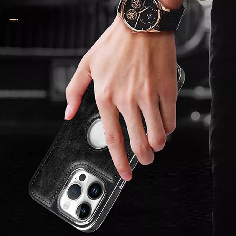Étui en cuir de luxe pour iPhone