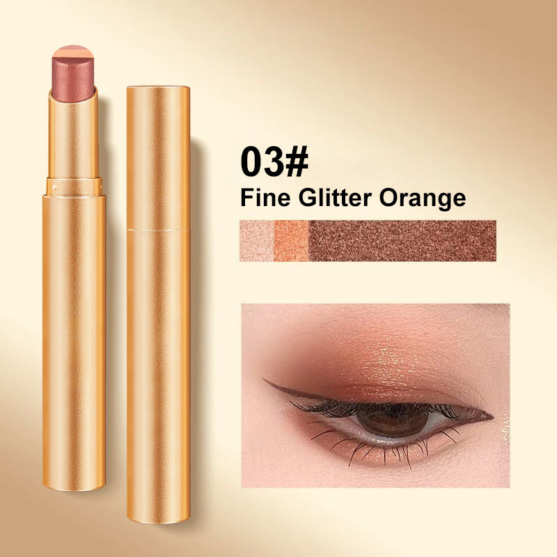 👁️✨ Crayon Ombre à Paupières 3 Couleurs en 1 – Effet Pailleté, Imperméable & Résistant à la Transpiration, Formule Douce – 4 Teintes : Terre, Orange & Rose 💄🌟