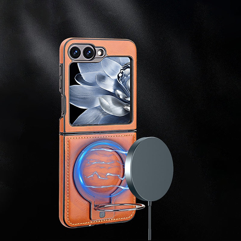 Coque magnétique avec anneau-support pour Galaxy Z Flip Series
