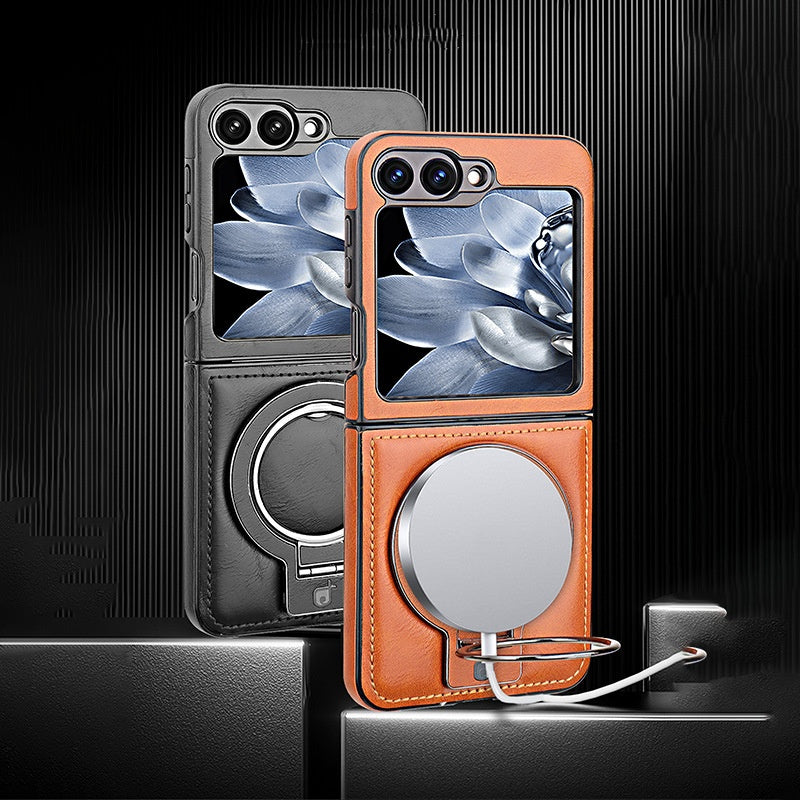 Coque magnétique avec anneau-support pour Galaxy Z Flip Series