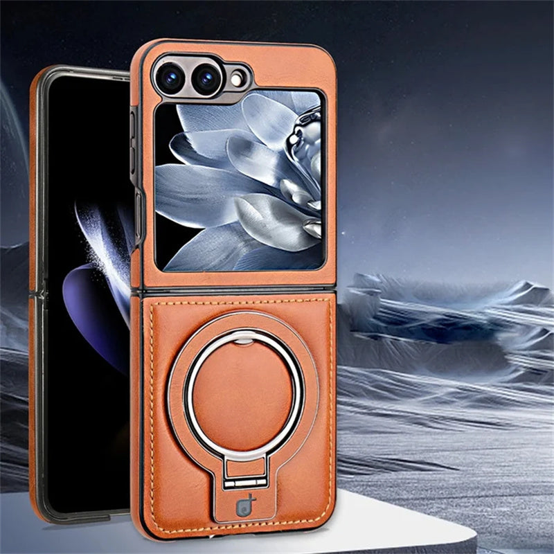 Coque magnétique avec anneau-support pour Galaxy Z Flip Series