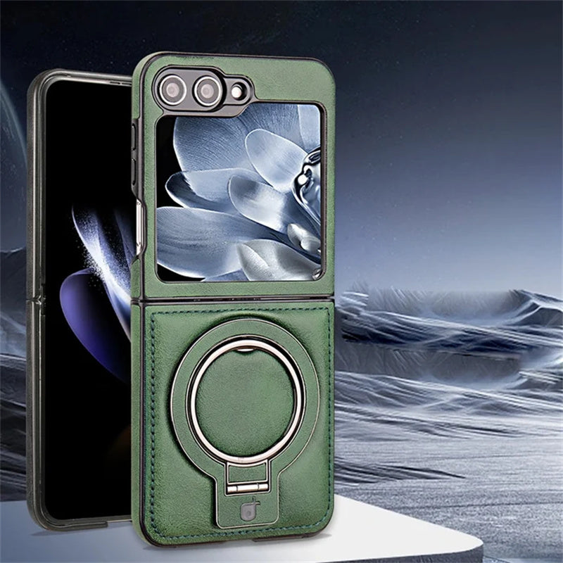 Coque magnétique avec anneau-support pour Galaxy Z Flip Series