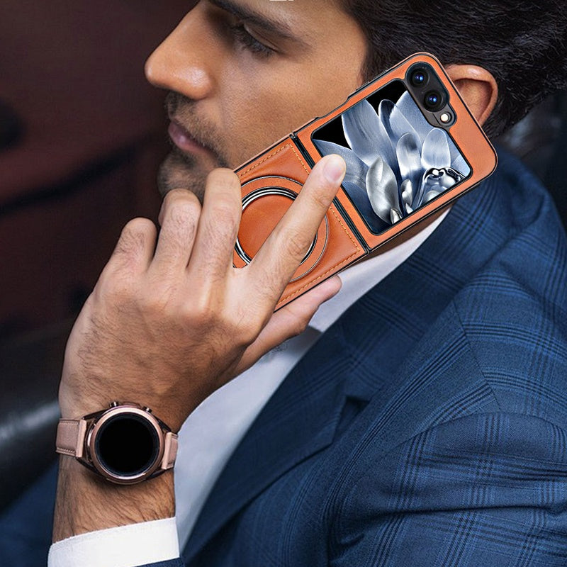 Coque magnétique avec anneau-support pour Galaxy Z Flip Series