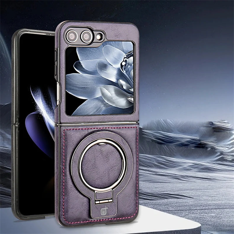 Coque magnétique avec anneau-support pour Galaxy Z Flip Series