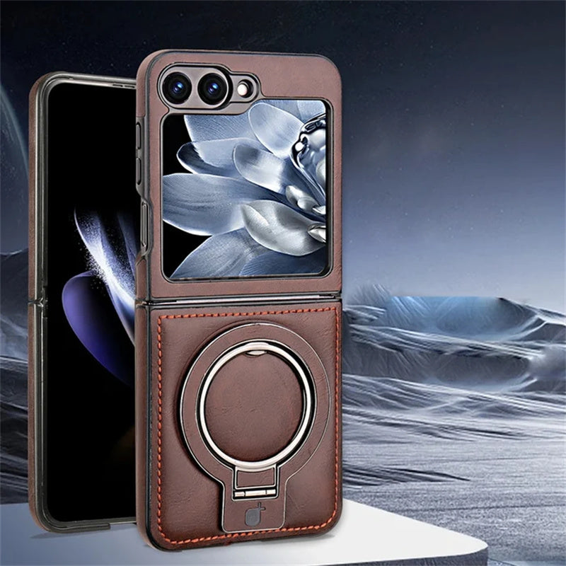 Coque magnétique avec anneau-support pour Galaxy Z Flip Series