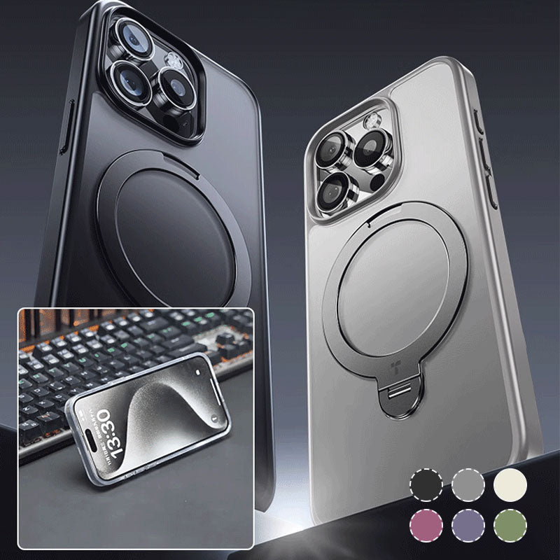 Coque de téléphone magnétique en silicone avec support pour iPhone