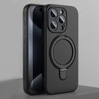 Coque de téléphone magnétique en silicone avec support pour iPhone