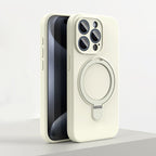 Coque de téléphone magnétique en silicone avec support pour iPhone