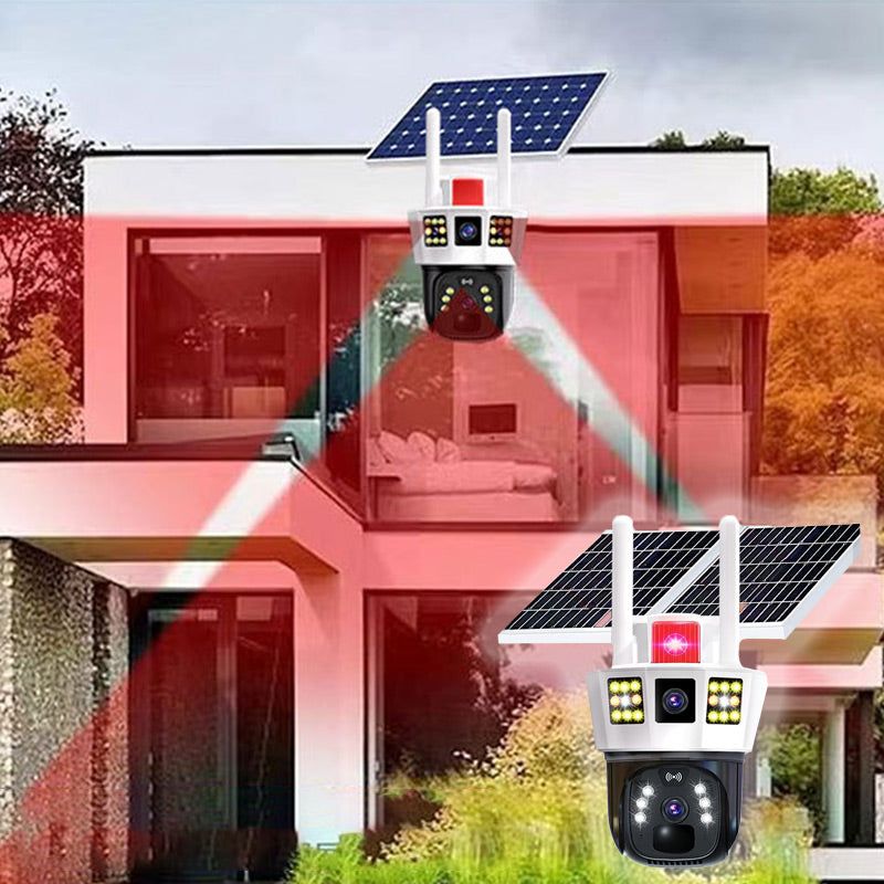 2025🔥Caméra de surveillance solaire intelligente à 360° avec triple écran de surveillance✨