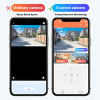 2025🔥Caméra de surveillance solaire intelligente à 360° avec triple écran de surveillance✨