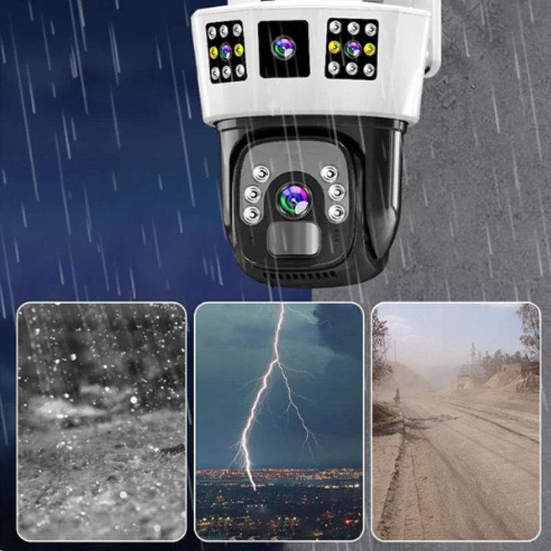 2025🔥Caméra de surveillance solaire intelligente à 360° avec triple écran de surveillance✨