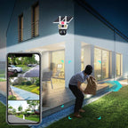 2025🔥Caméra de surveillance solaire intelligente à 360° avec triple écran de surveillance✨