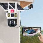 2025🔥Caméra de surveillance solaire intelligente à 360° avec triple écran de surveillance✨