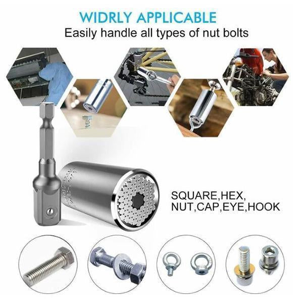 🔧 Douille universelle en nid d'abeille | Remplace des jeux d'outils entiers 🛠️ | Adaptation multi-taille 🔩