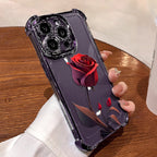 Étui Antichute Rose Rouge pour iPhone Séries 13-16