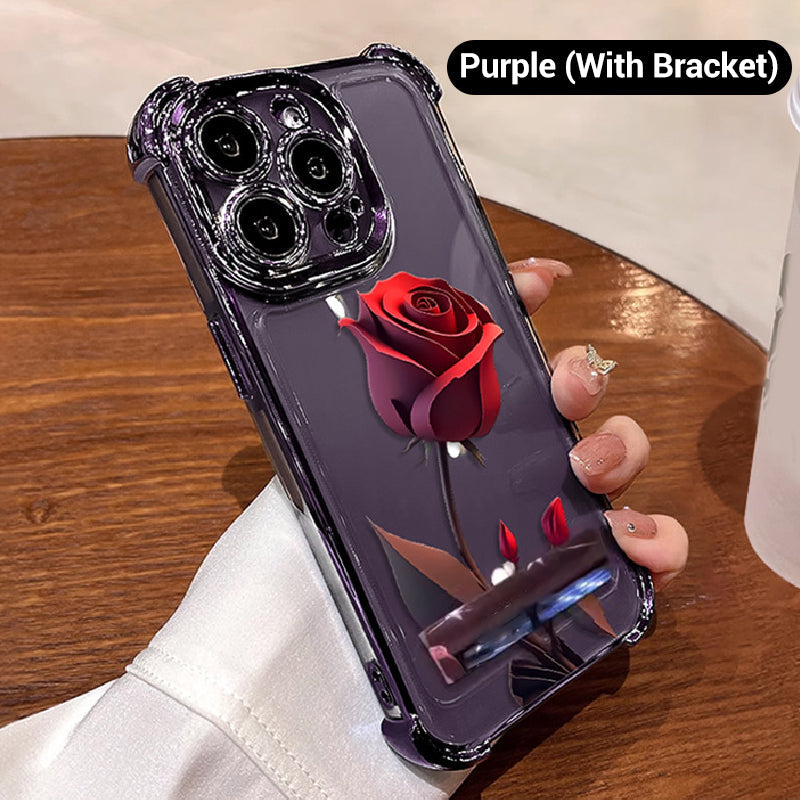 Étui Antichute Rose Rouge pour iPhone Séries 13-16