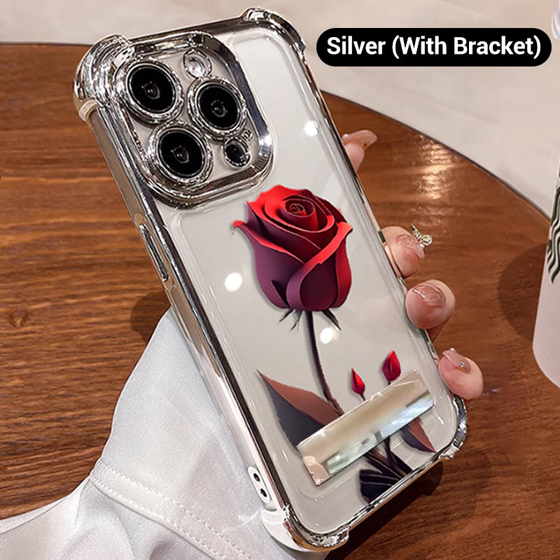 Étui Antichute Rose Rouge pour iPhone Séries 13-16