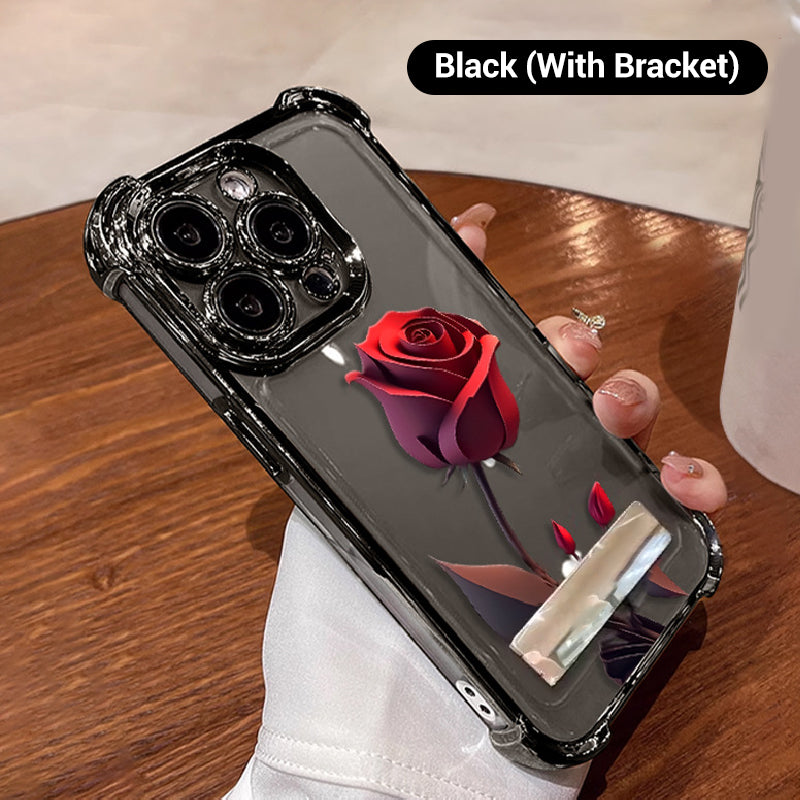 Étui Antichute Rose Rouge pour iPhone Séries 13-16