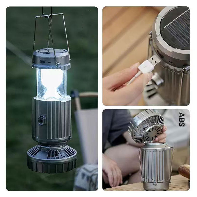 Lampe Solaire d'Aventure & Ventilateur Portable 2-en-1